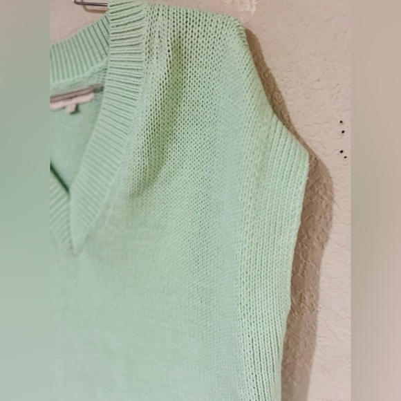 LOFT Mint Green Chunky Knit Sweater, size L Orig $65 Relaxed Layering - Picture 5 of 7